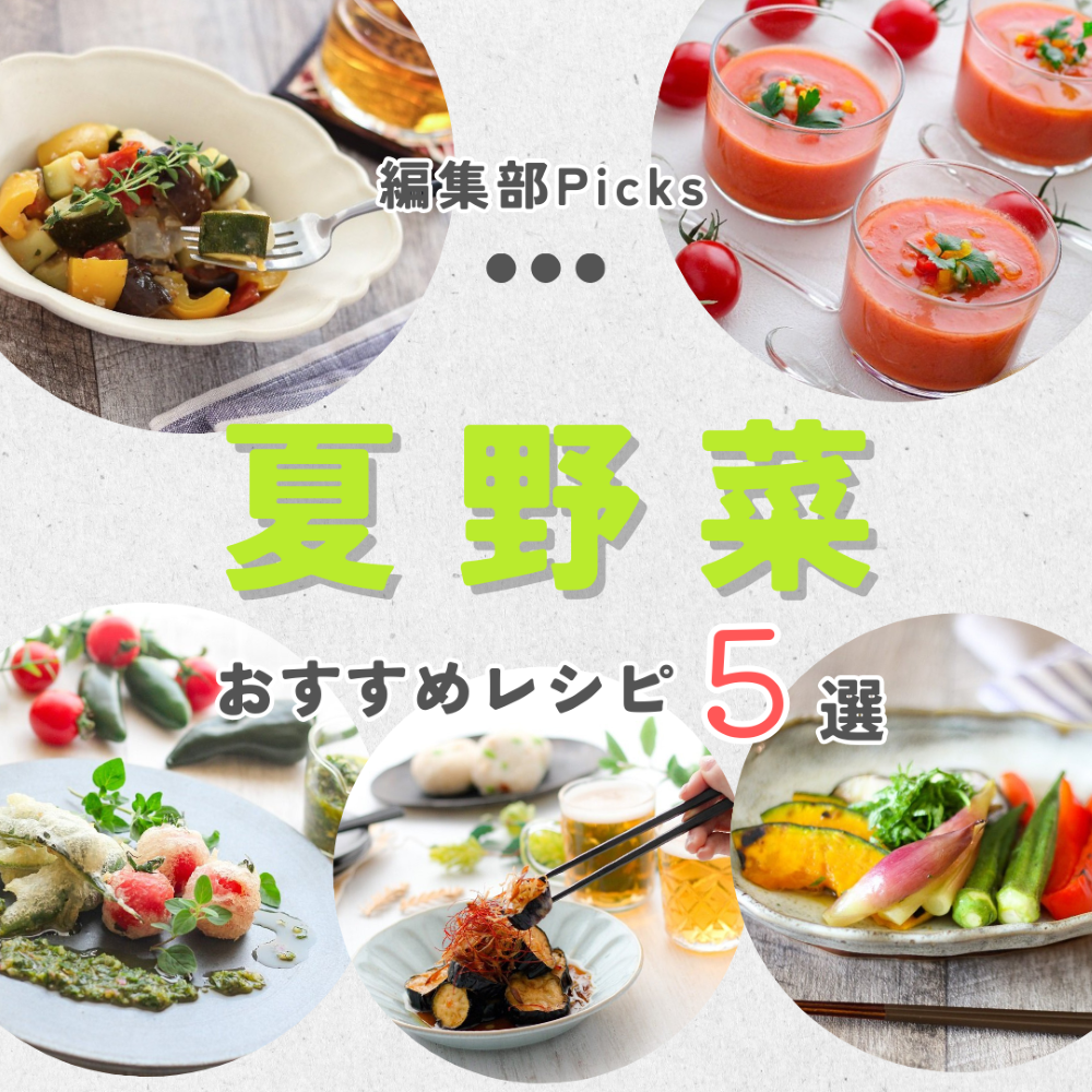 夏野菜を使ったオススメレシピ5選!~夏野菜とみょうがの焼き浸しから塩ラタトゥイユまで~