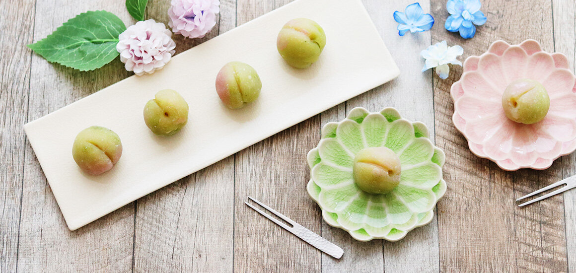【初夏を感じる和菓子】梅酒と白あんの青梅