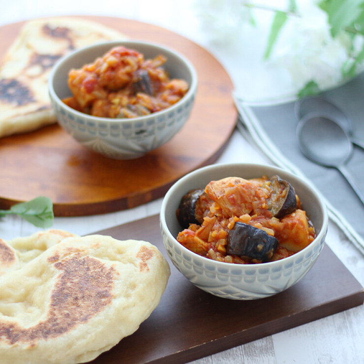 新ジャガイモとナスのインドカレー