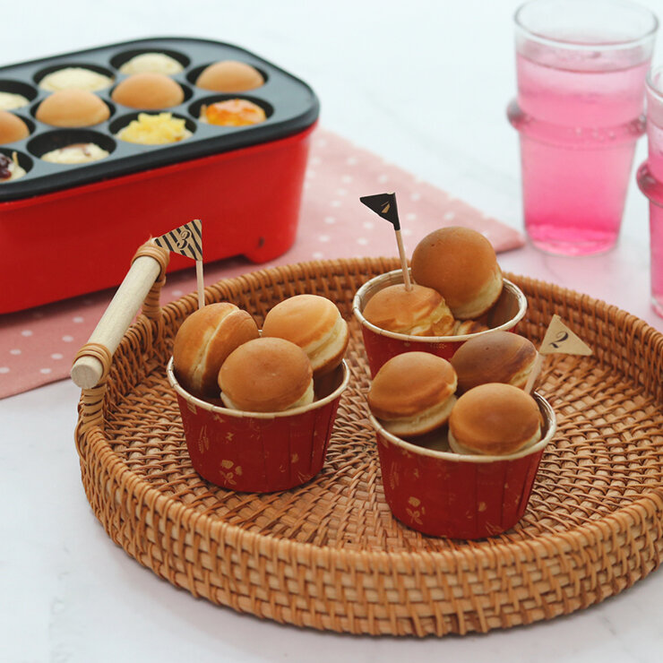 ホットケーキミックスで!たこ焼き器で焼くベビーカステラ(乳卵不使用)