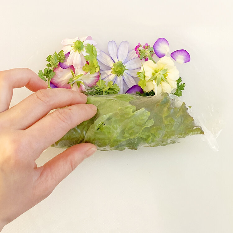手前から巻きます。